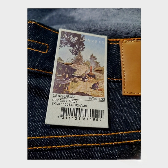 36 / 32 / Nudie Jeans Lean Dean Dry Deep Navy Brand New - Picture 4 of 4